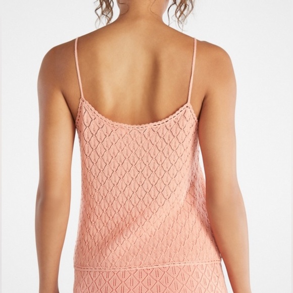 JustFab Lined Crochet Stitch Cami Top size S Peach - Picture 4 of 9